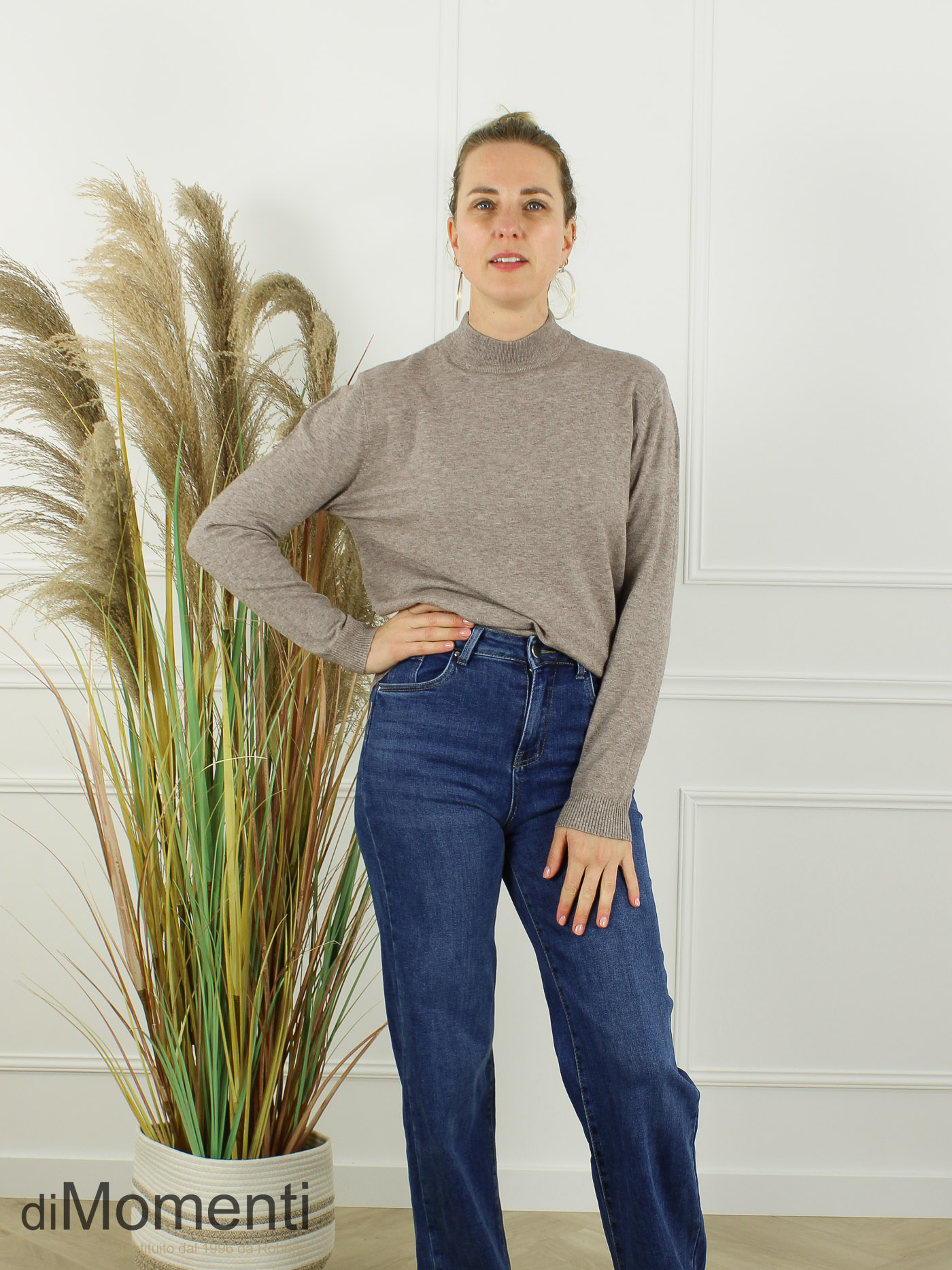 Fijn Brei Top Melly - Taupe Melee