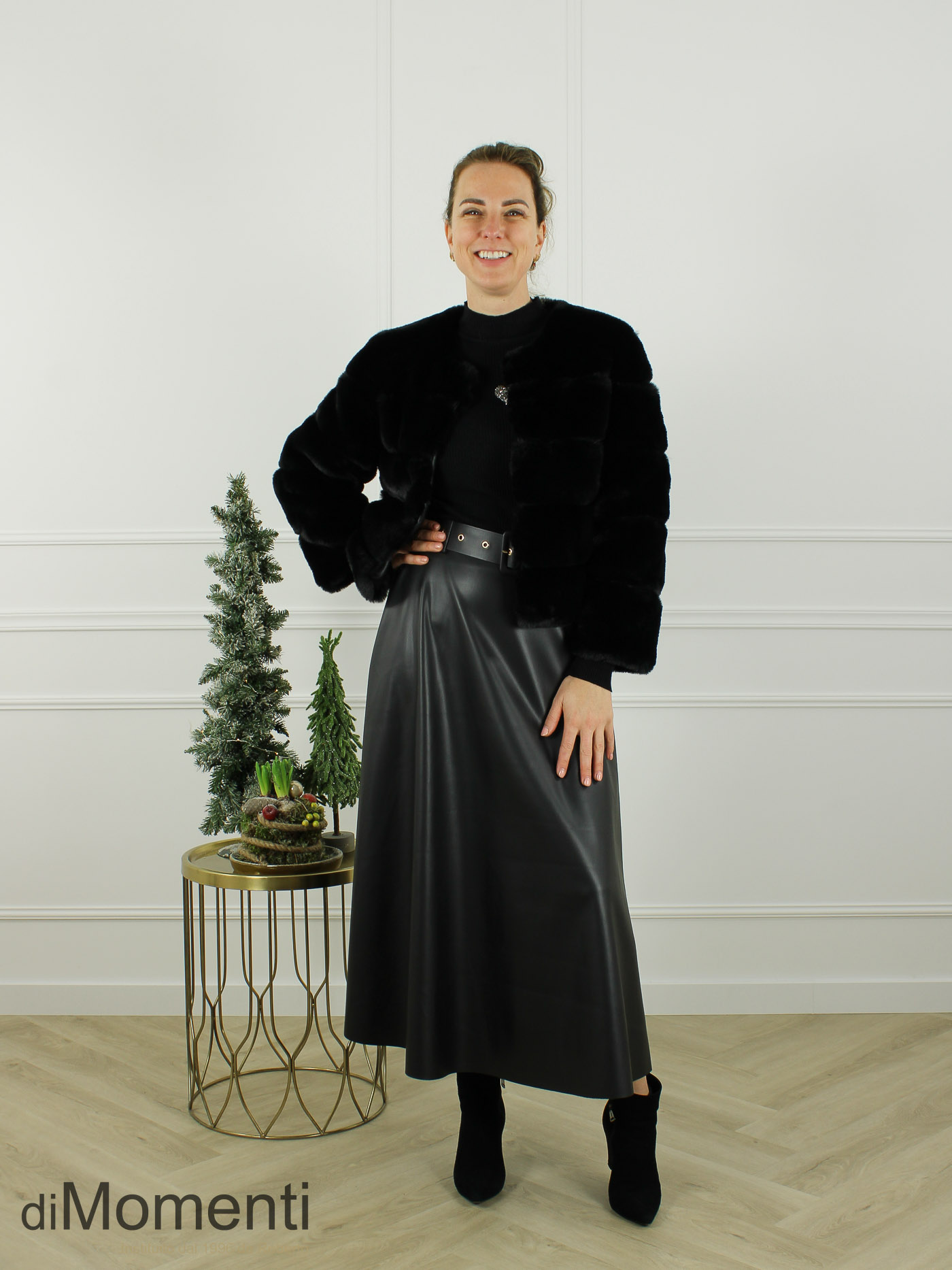 Faux fur Bolero Chloe - Zwart