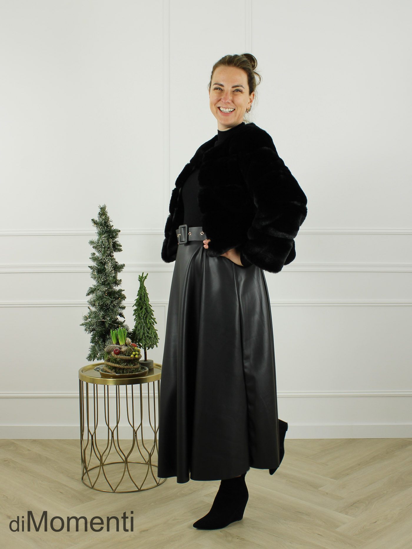 Faux fur Bolero Chloe - Zwart