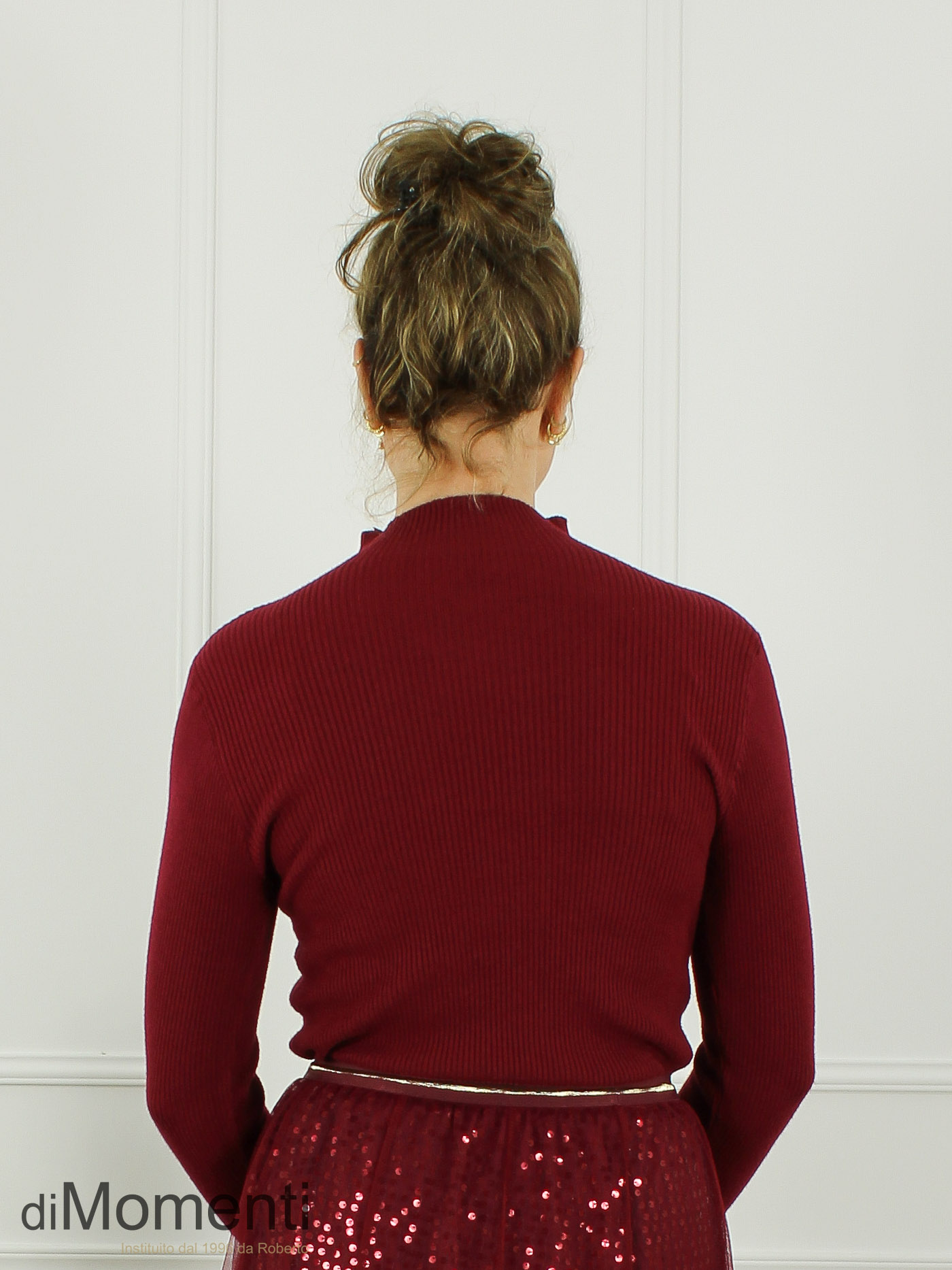 Top Cheryl Lange mouw Hart - Bordeaux