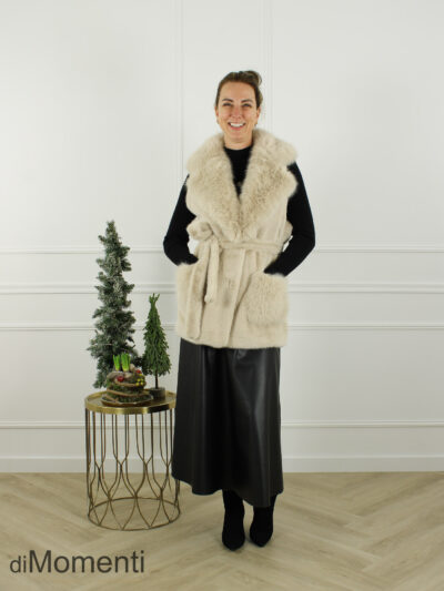 Faux Fur Gilet Lucille - Beige