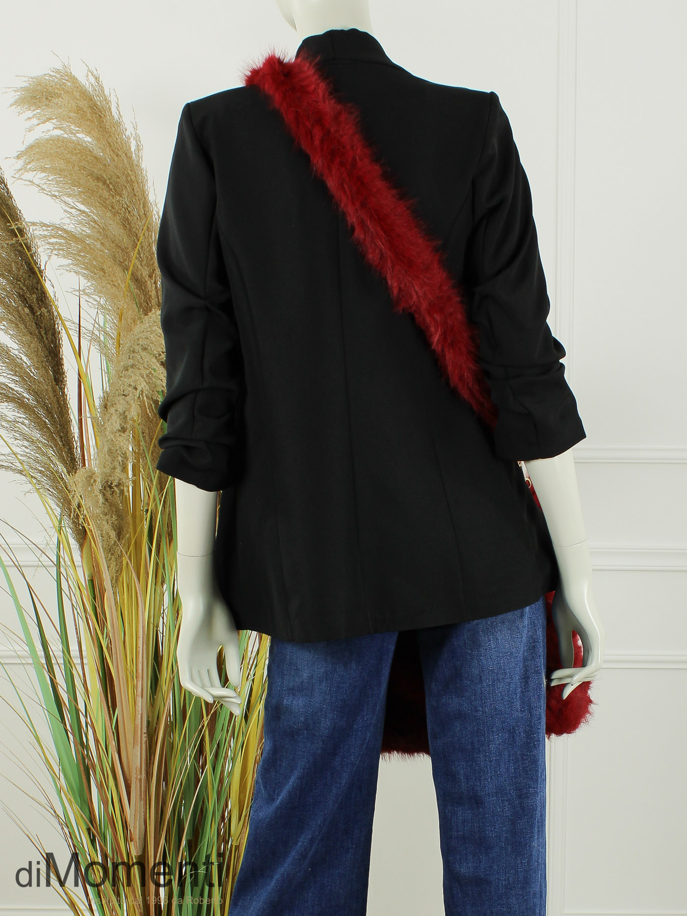 Faux Fur Tas Fox - Bordeaux