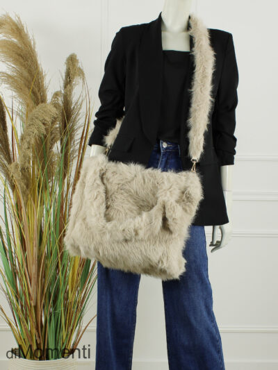 Faux Fur Tas Fox - Taupe
