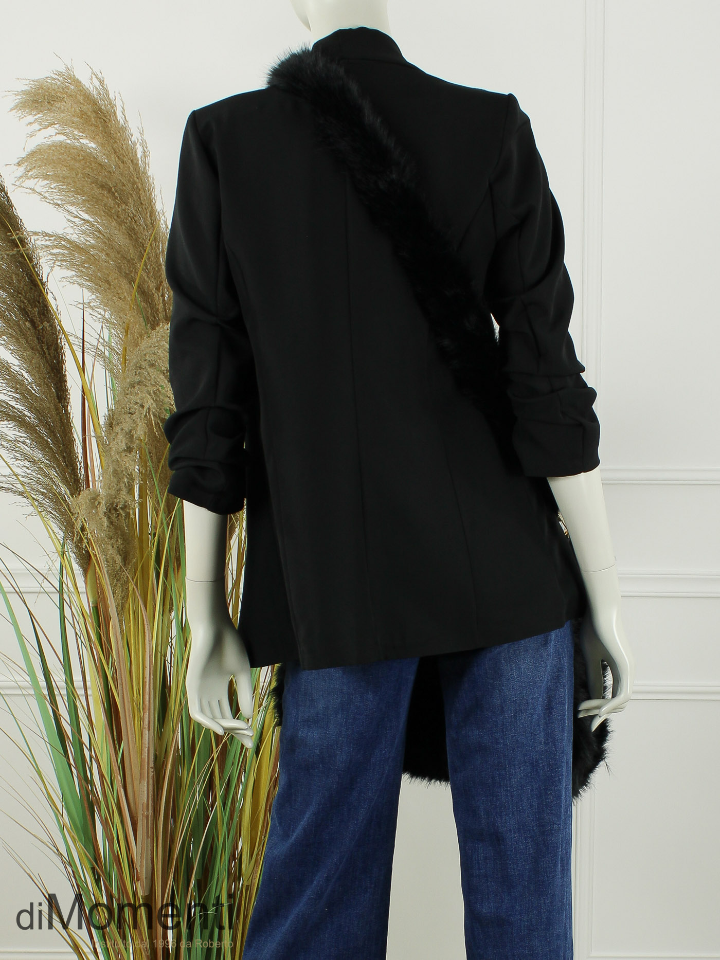 Faux Fur Tas Fox - Zwart