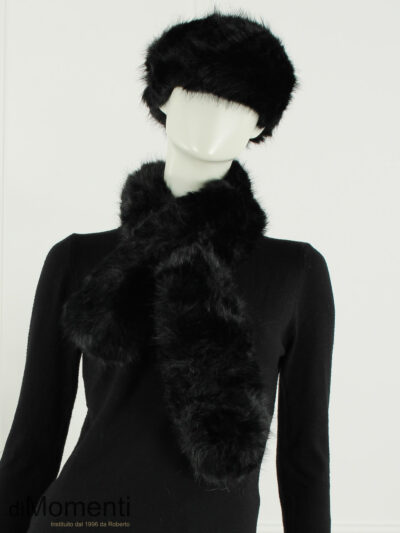 Faux fur Haarband Fluffy - Zwart