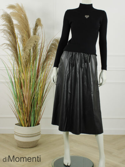 Leather Look Rok Kensi - Zwart