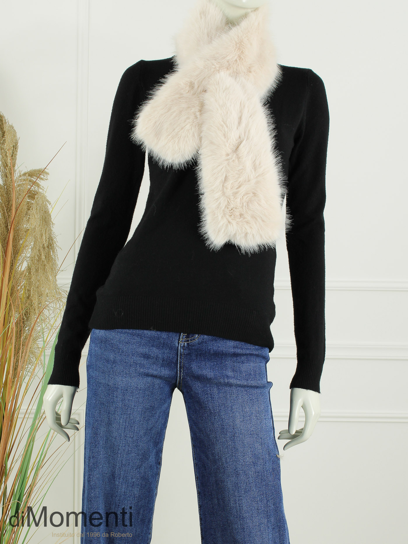 Faux Fur pull-through Sjaal Blanche - Apricot