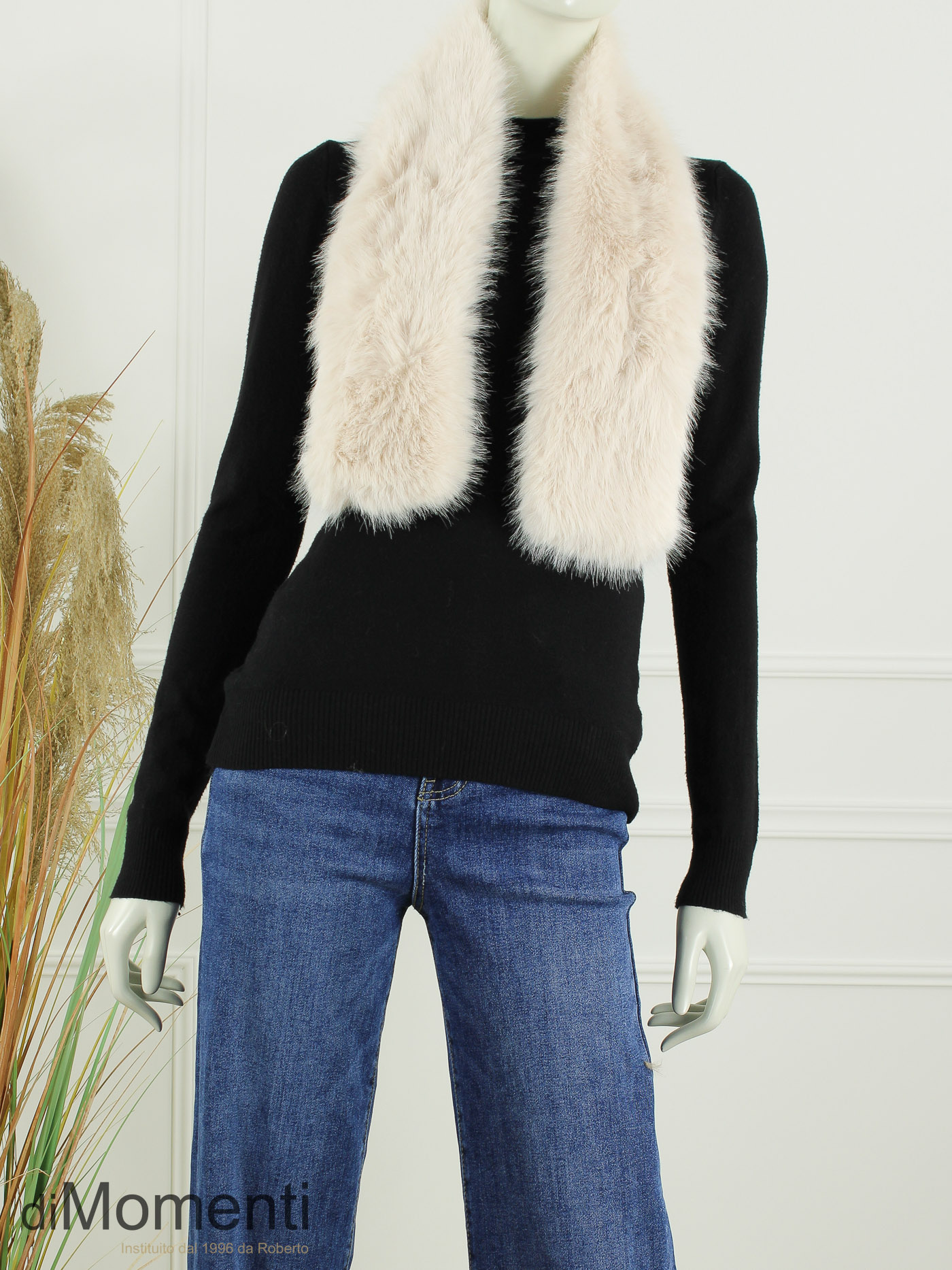 Faux Fur pull-through Sjaal Blanche - Apricot