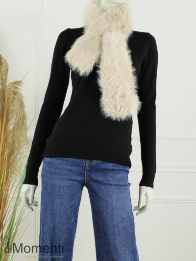 Faux Fur pull-through Sjaal Blanche - Beige