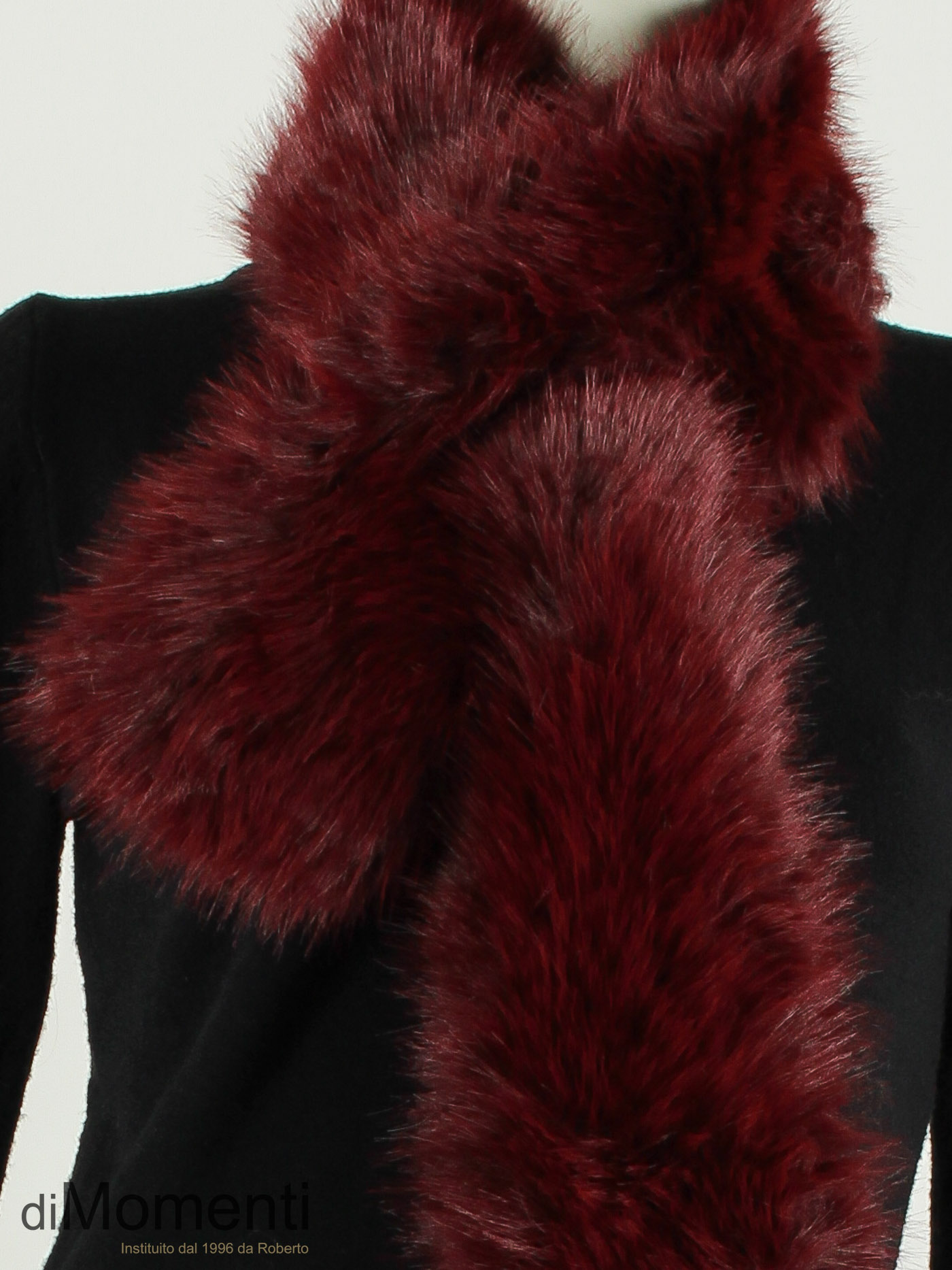 Faux Fur pull-through Sjaal Blanche - Bordeaux