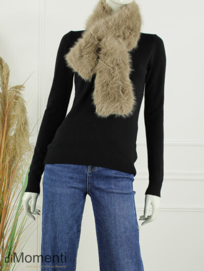 Faux Fur pull-through Sjaal Blanche - Taupe