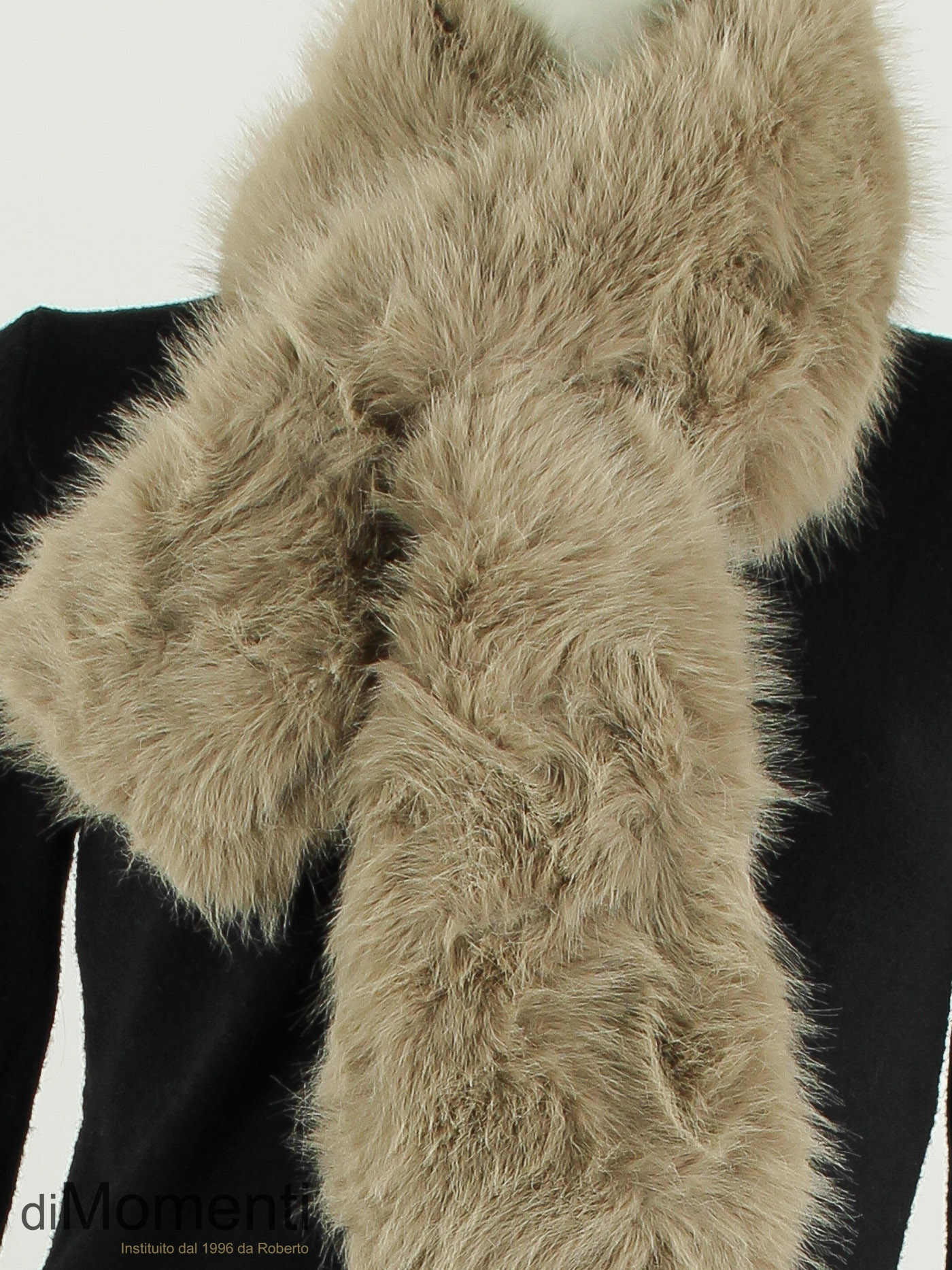 Faux Fur pull-through Sjaal Blanche - Taupe