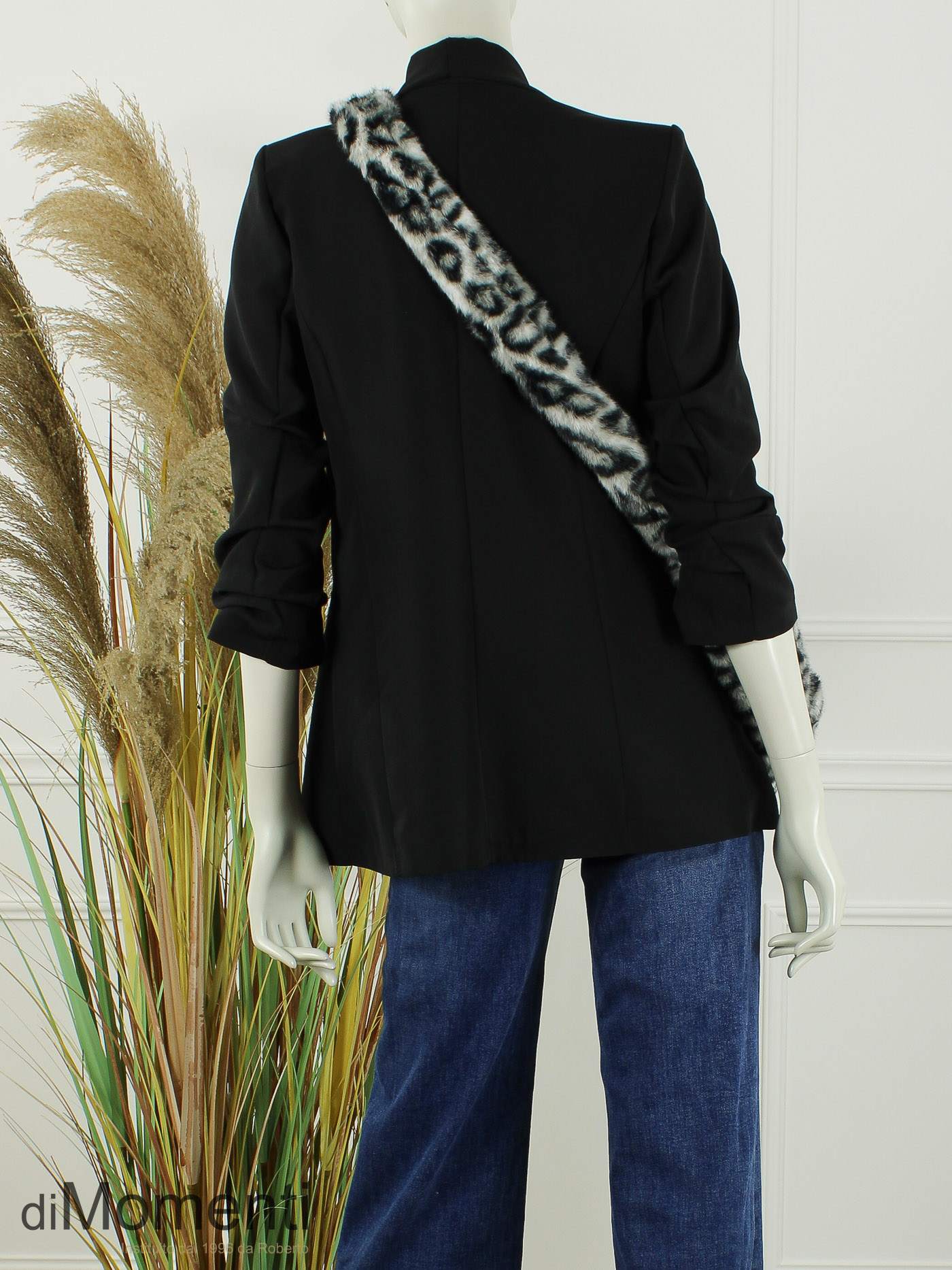 Faux Fur Tas Animal - Beige / Grijs