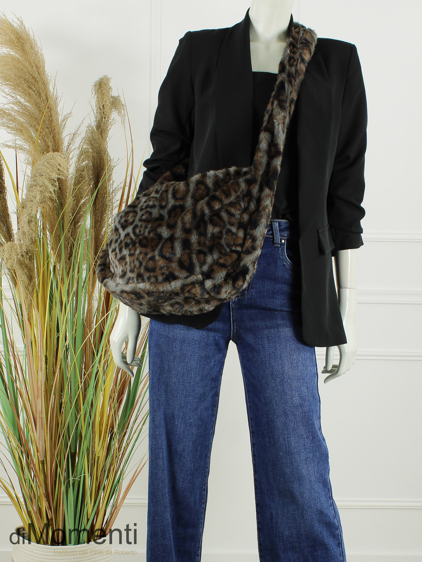 Faux Fur Tas Animal - Grijs