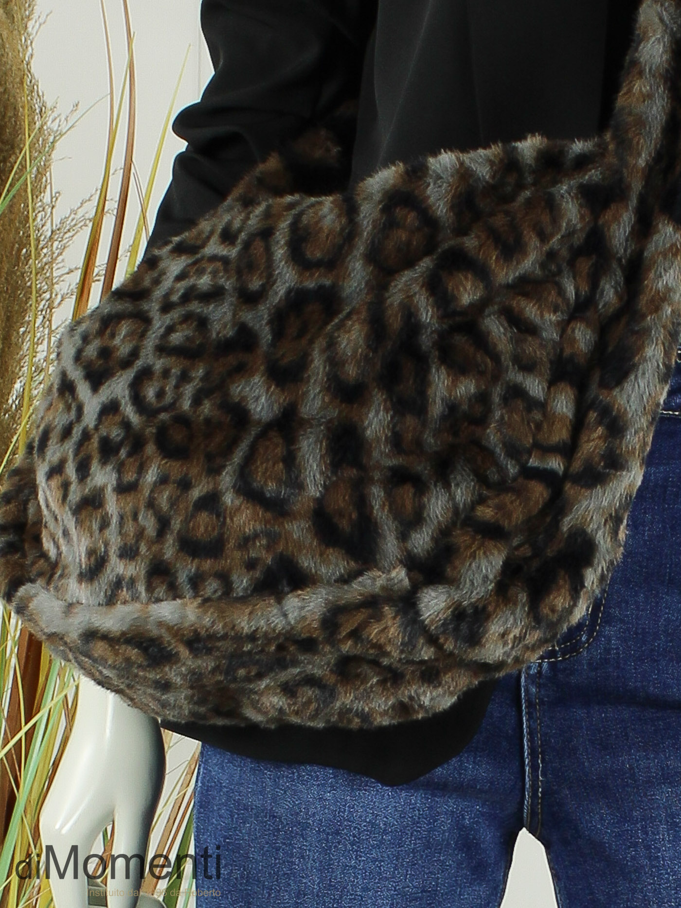 Faux Fur Tas Animal - Grijs