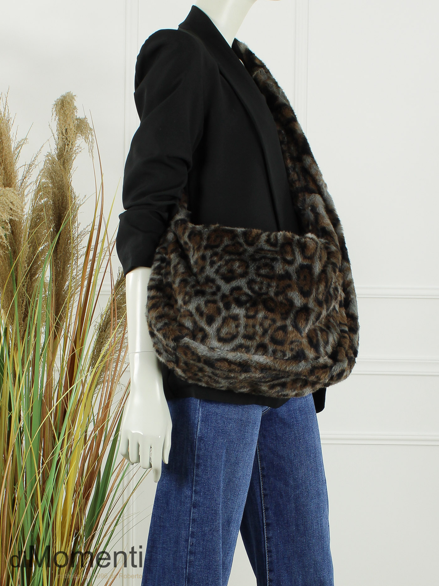 Faux Fur Tas Animal - Grijs
