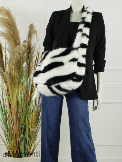 Faux Fur Tas Animal - Zebra / Beige