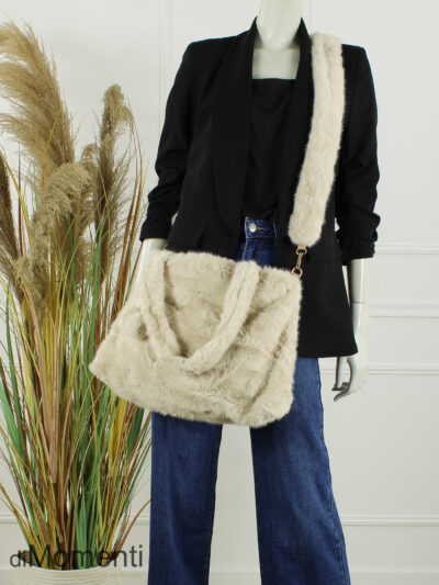 Faux Fur Tas Wolly - Licht Beige