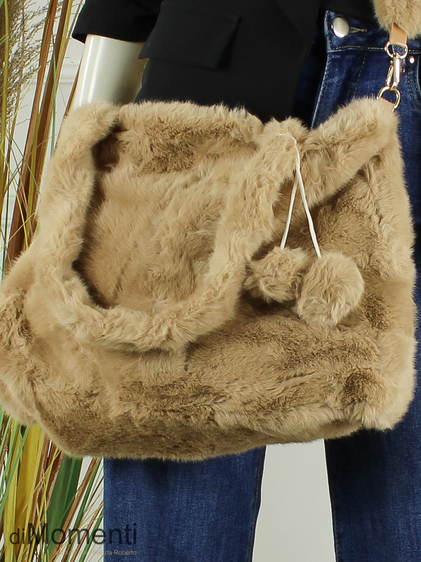 Faux Fur Tas Wolly - Camel