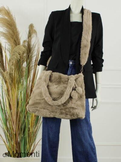 Faux Fur Tas Wolly - Taupe