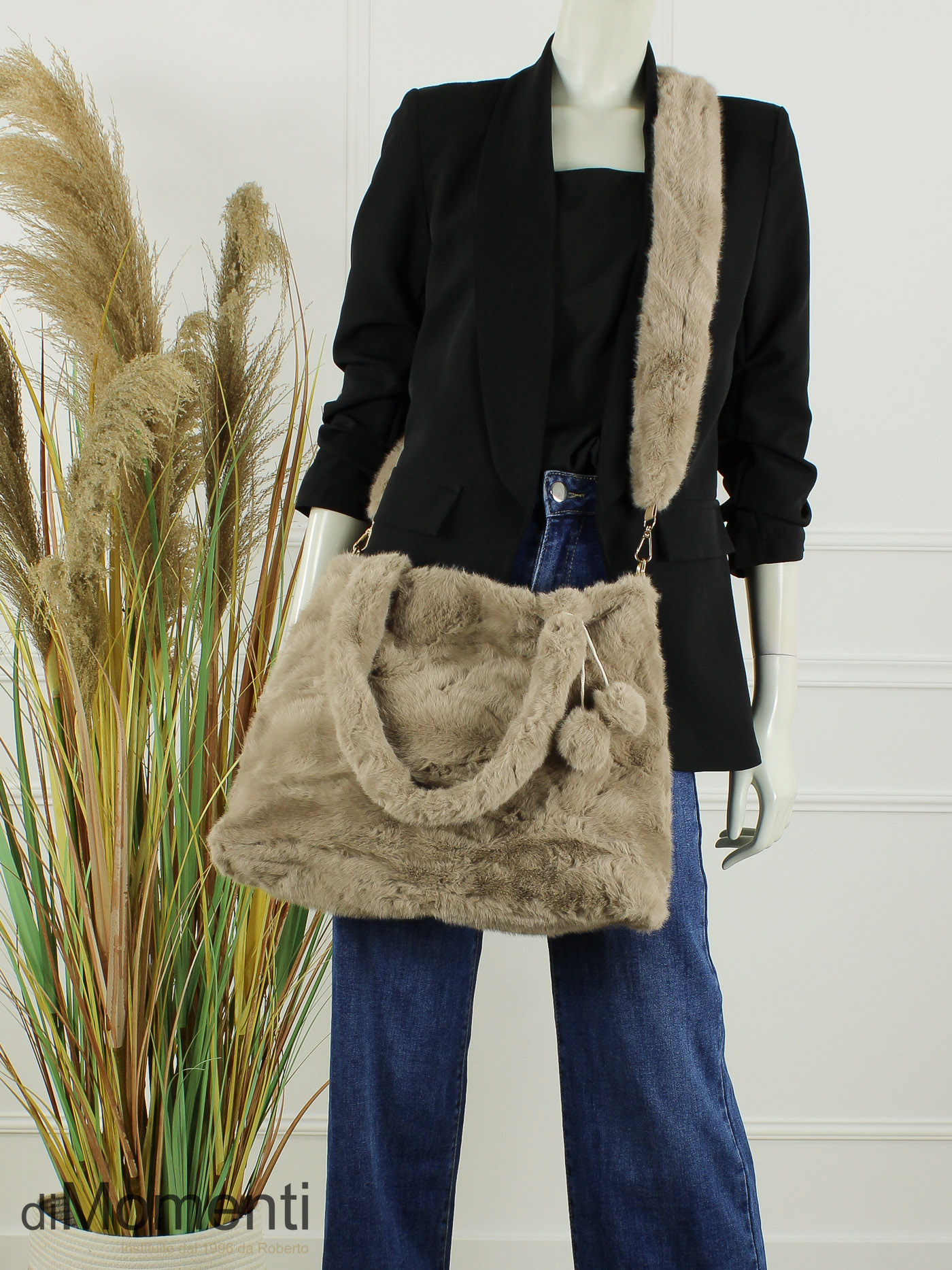 Faux Fur Tas Wolly - Taupe