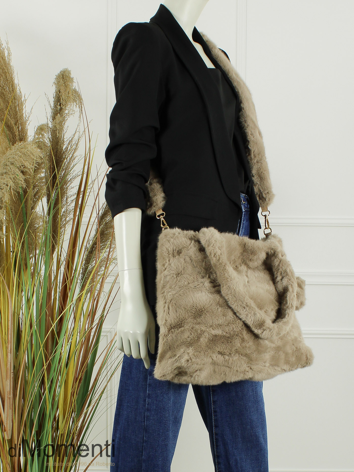 Faux Fur Tas Wolly - Taupe