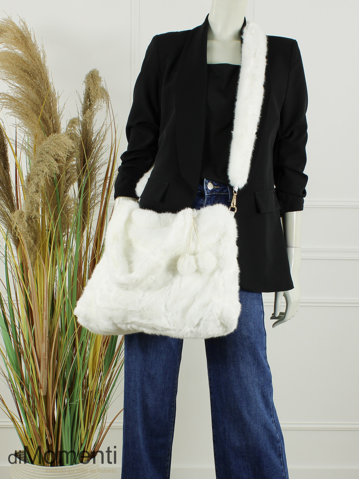 Faux Fur Tas Wolly - Wit