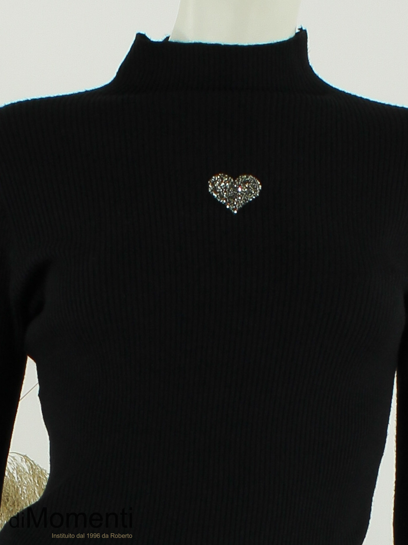 Top Cheryl Lange mouw Hart - Zwart