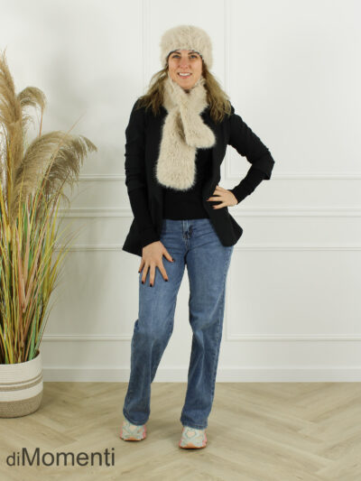 Faux fur Haarband Fluffy - Beige