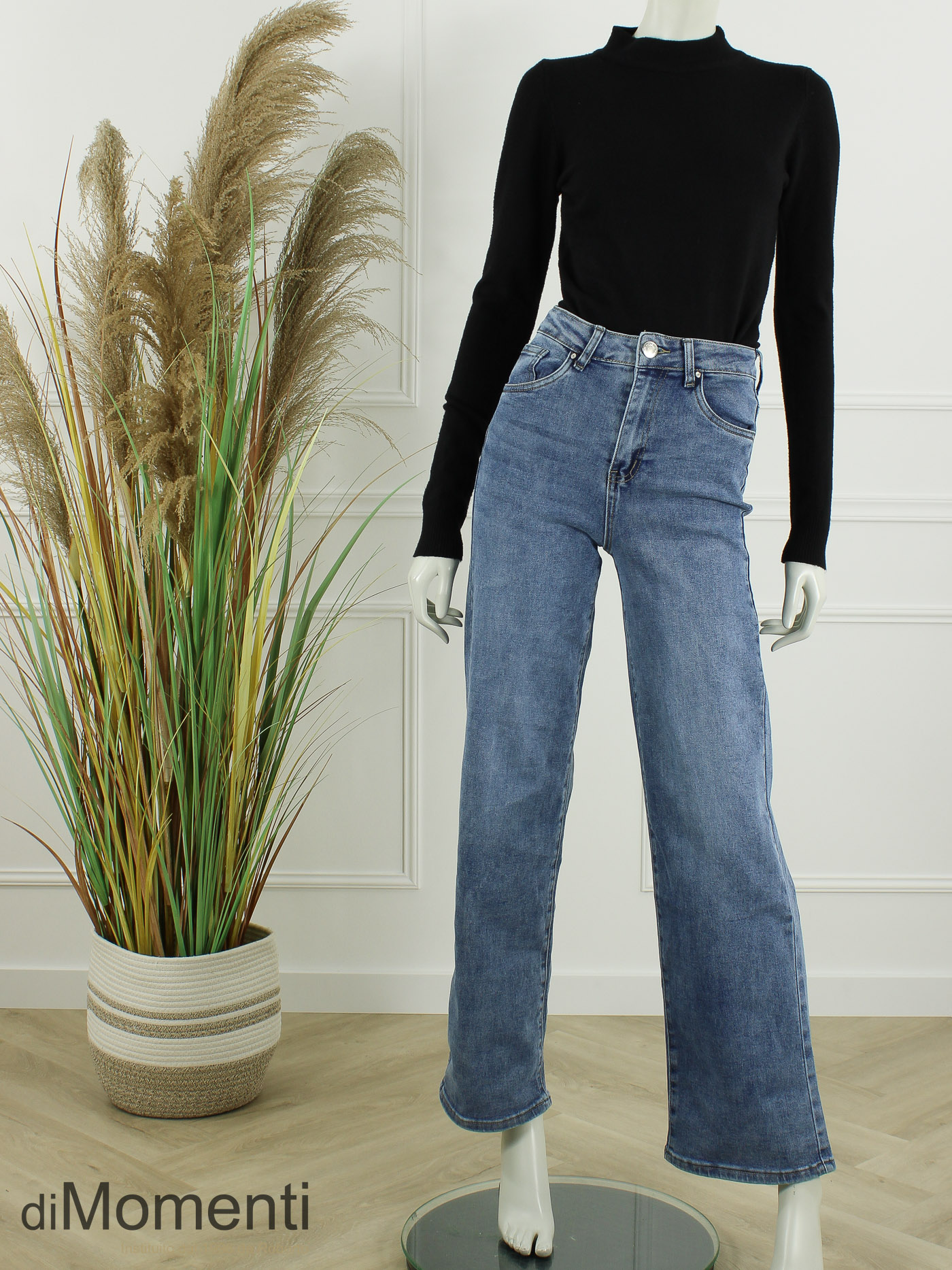 Goodies Wide Leg Stretch Jeans – Blauw
