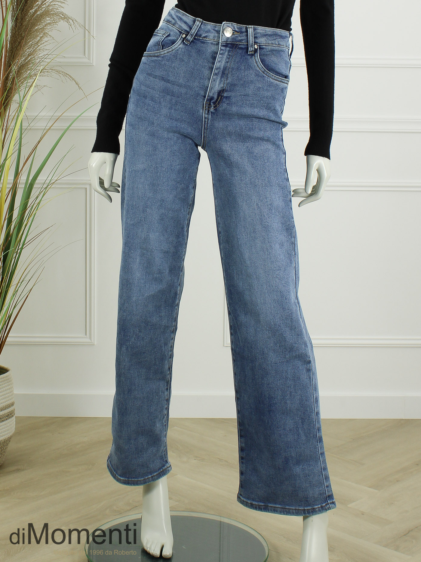 Goodies Wide Leg Stretch Jeans – Blauw