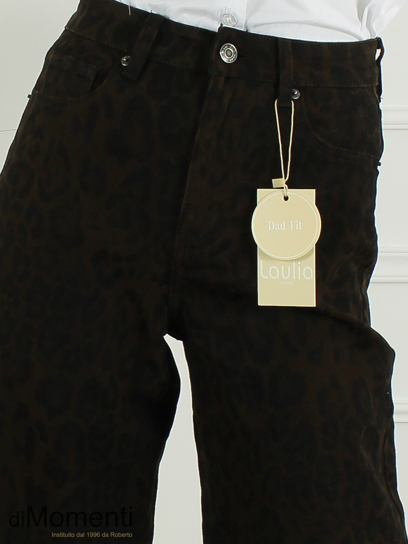 Laulia Wide Leg Jeans Animal Print - Coffee