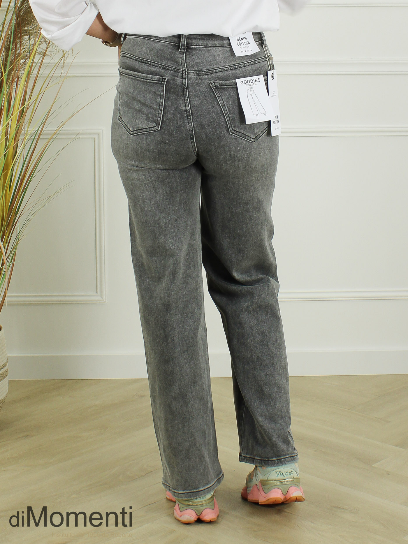 Goodies Wide Leg Stretch Jeans – Grijs