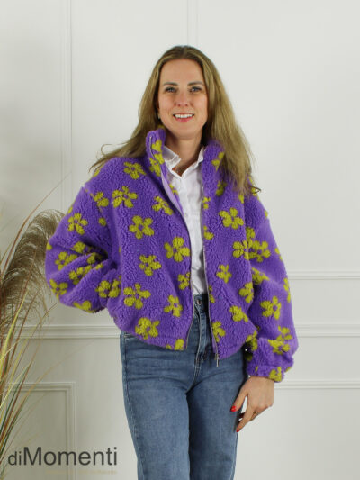 Teddy Jacket Flower - Lila