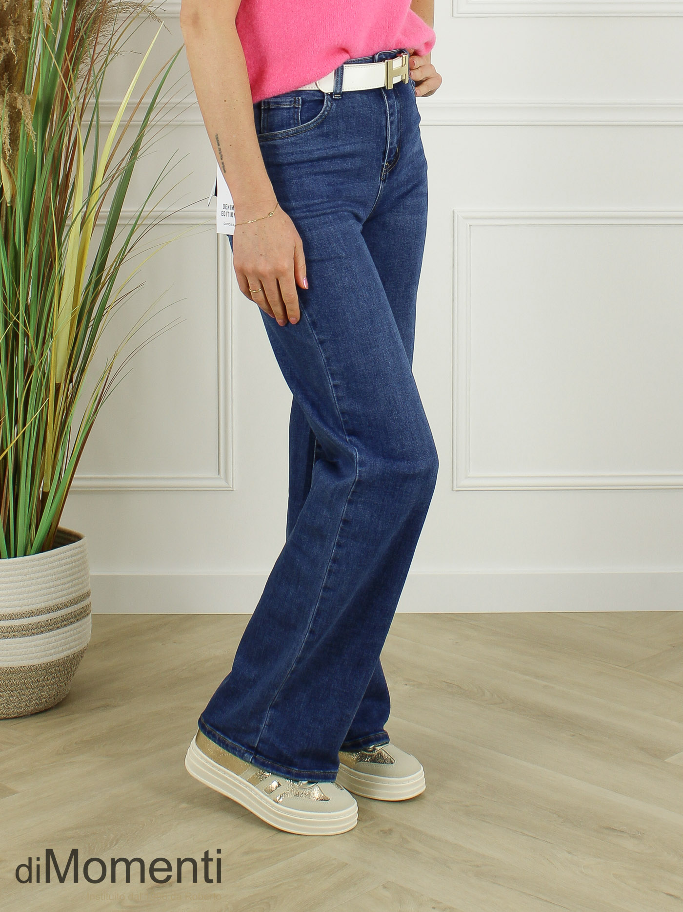 Goodies Wide Leg Stretch Jeans - Blauw