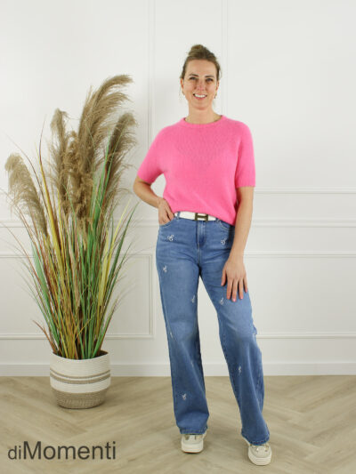 Goodies Wide Leg Stretch Jeans Strik - Blauw