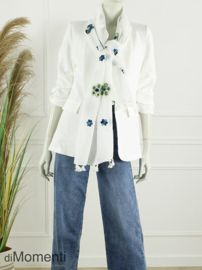 Sjaal Adria - Wit / Blauw