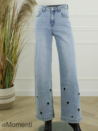 Goodies Wide Leg Stretch Jeans – Blauw Parel