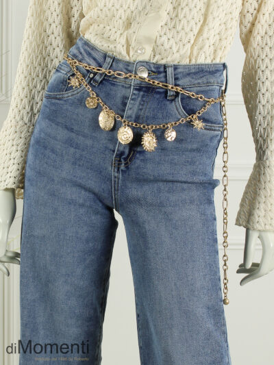 Schakel Ceintuur Bedels - Goud