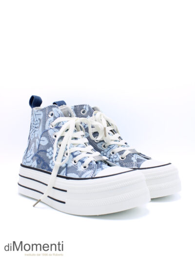 High Top Flower - Jeans Blauw