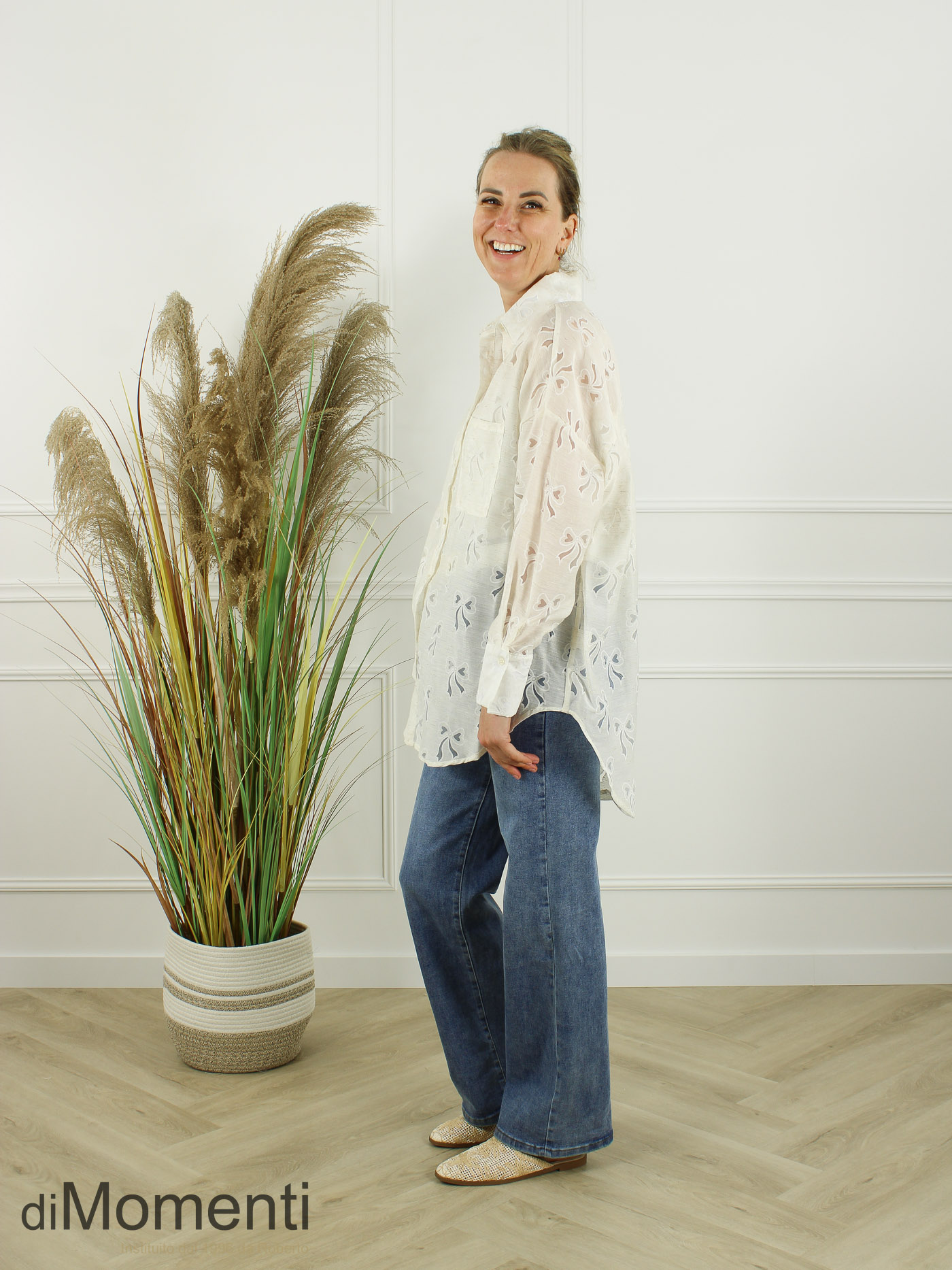 Blouse Strik - Licht Beige