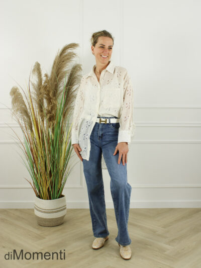 Blouse Strik - Licht Beige