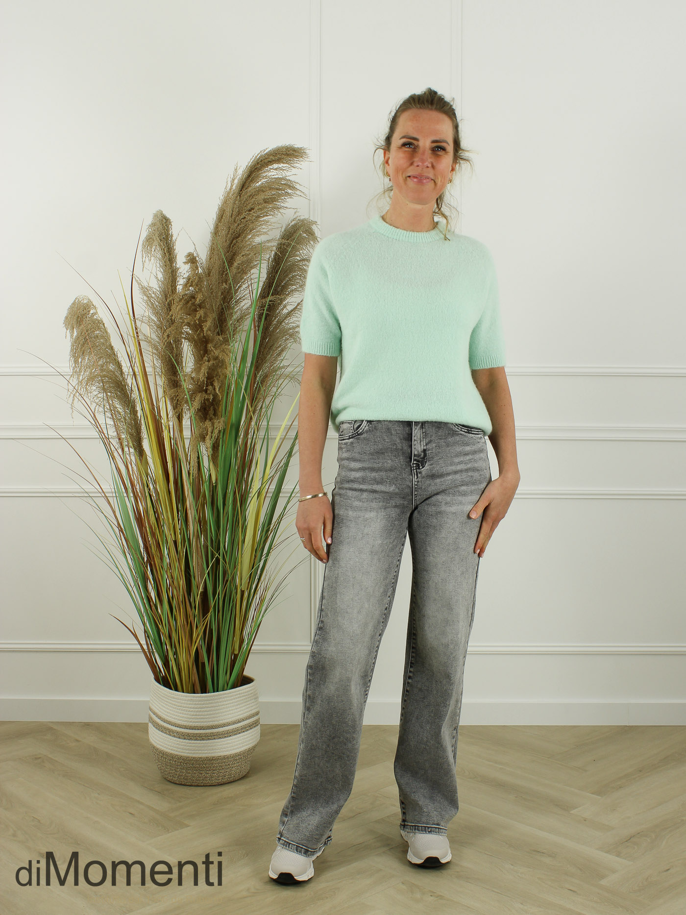 Goodies Wide Leg Stretch Jeans - Grijs