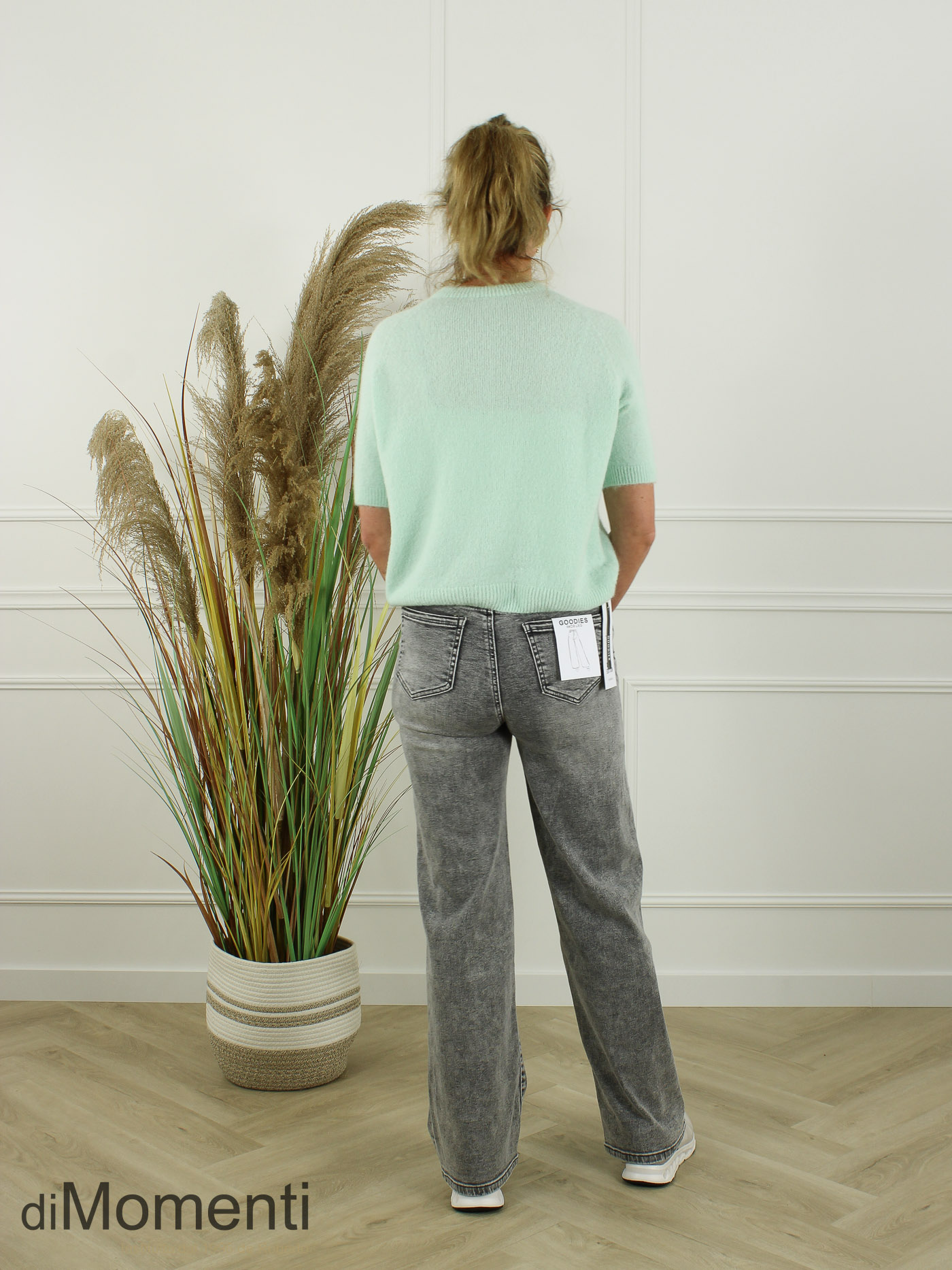 Goodies Wide Leg Stretch Jeans - Grijs