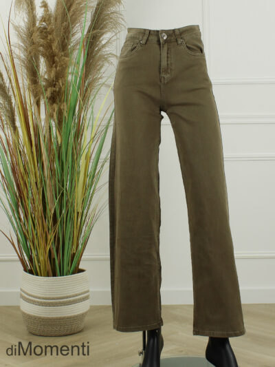 Goodies Wide Leg Stretch Jeans - Choco