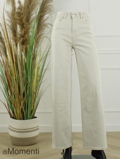 Goodies Wide Leg Stretch Jeans - Beige