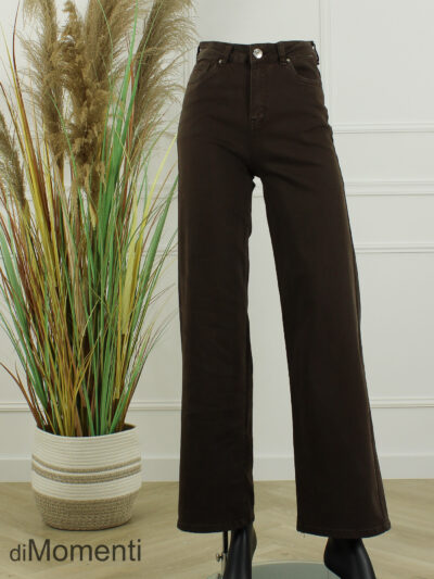 Goodies Wide Leg Stretch Jeans - Coffee