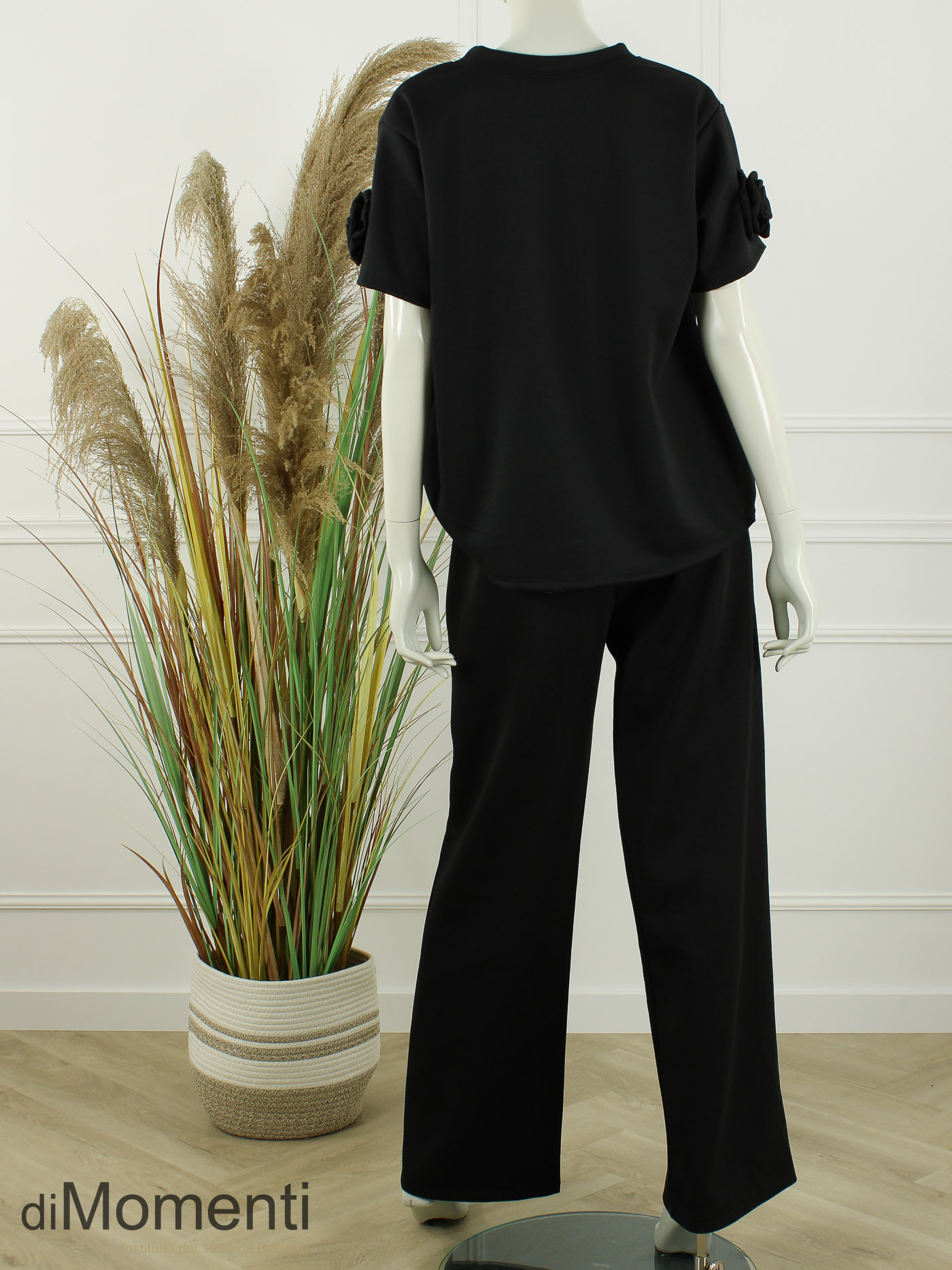 2-Delige Comfy Set Flower - Zwart