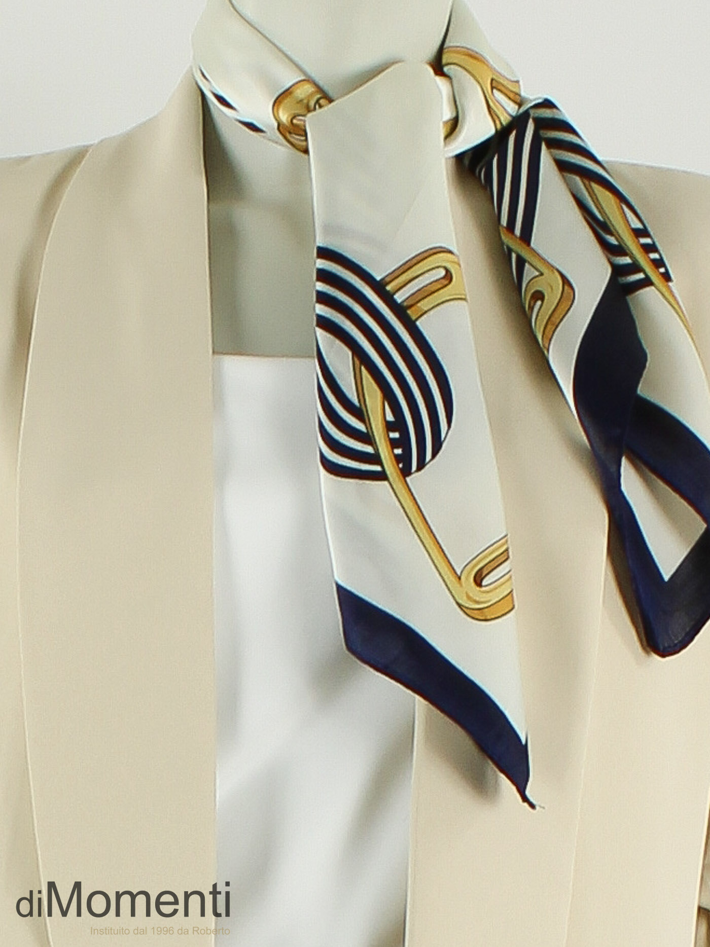 Sjaal Zijde look Chain - Navy