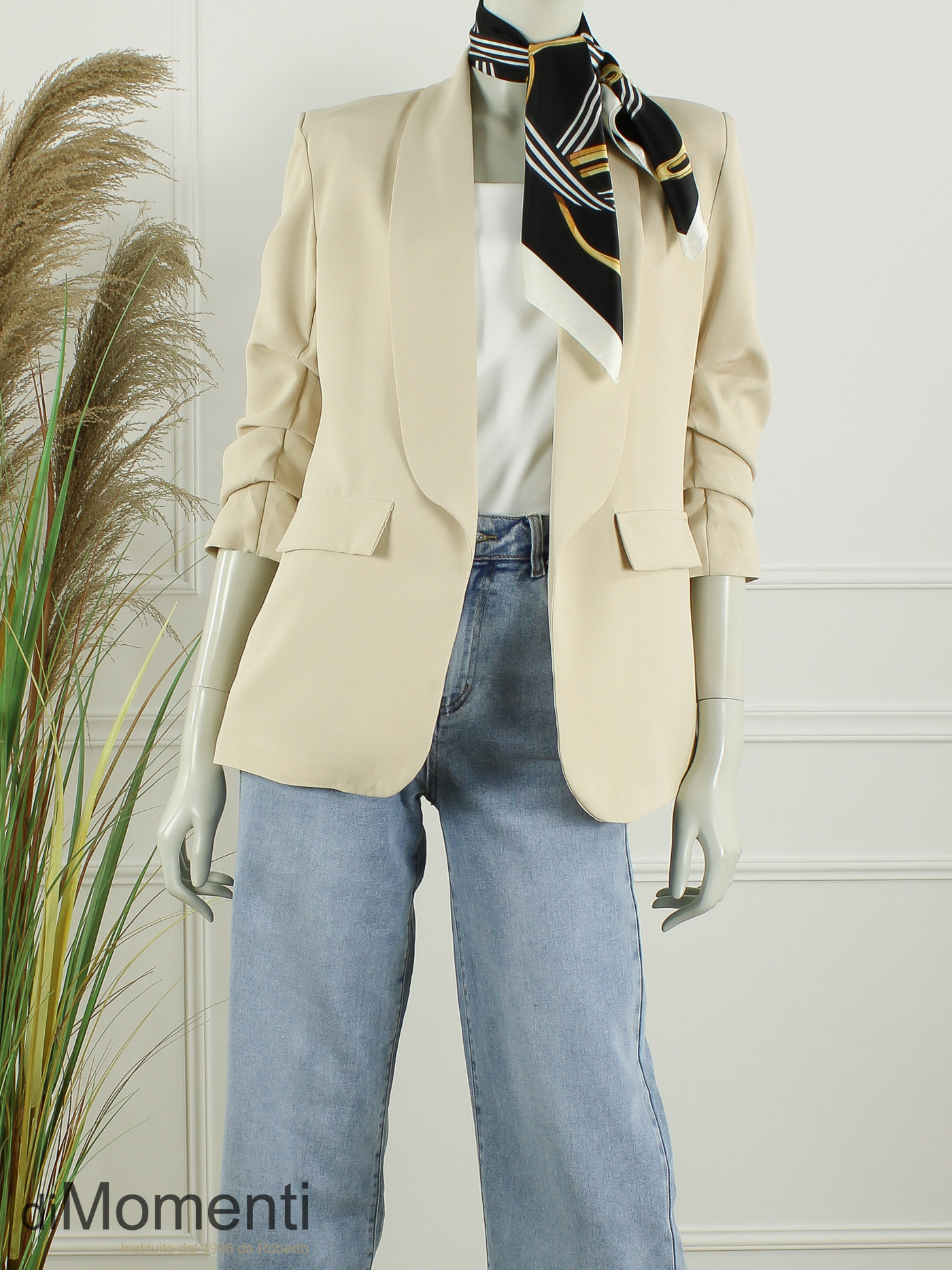 Sjaal Zijde look Chain - Zwart